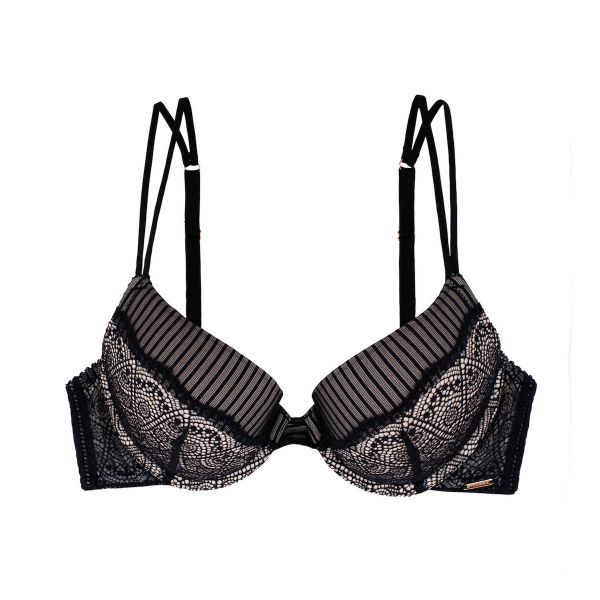 Εικόνα της Dorina Solana Demi σουτιέν μαύρο με μπανέλα και ενίσχυση.