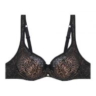 Εικόνα της Bestform Μαύρο/μπεζ σουτιέν με μπανέλα, χωρίς επένδυση, με ανατομικές ράντες.