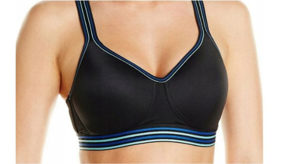 Εικόνα της Naturana μαύρο αθλητικό σουτιέν χωρίς μπανέλα, με ελαφριά επένδυση.