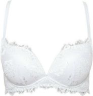 Εικόνα της Lormar Λευκό σουτιέν χωρίς μπανέλα, με ενίσχυση και δαντέλα. Ρυθμιζόμενες ράντες.