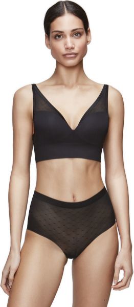 Εικόνα της Gisela Μαύρο ελαστικό σουτιέν χωρίς μπανέλα, με ελαφριά επένδυση.
