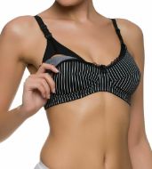 Εικόνα της Naturana Μαύρο με λευκές ρίγες σουτιέν θηλασμού.