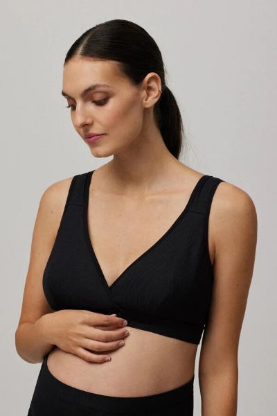 Εικόνα της Ysabel Mora μαύρο μπουστάκι θηλασμού, με μπροστινά κουμπώμτα.