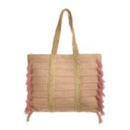 Εικόνα της BLE ΤΣΑΝΤΑ ΑΠΟ ΓΙΟΥΤΑ ΡΟΖ/ΦΟΥΞ 50x40 (70%COTTON 30%JUTE)