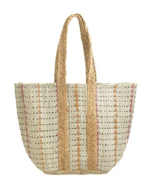 Εικόνα της BLE ΤΣΑΝΤΑ ΑΠΟ ΓΙΟΥΤΑ ΛΕΥΚΟ ΜΕ ΦΟΥΞ/ΠΟΡΤΟΚΑΛΙ ΛΕΠΤΟΜΕΡΕΙΕΣ 60x40 (70%COTTON 30%JUTE) (ΚΩΔ.:5-42-099-0073 )