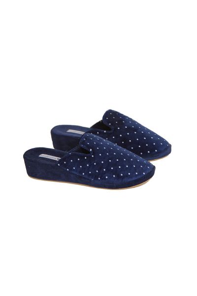 Εικόνα της Noidinotte μπλε πουά γυναικείες παντόφλες.