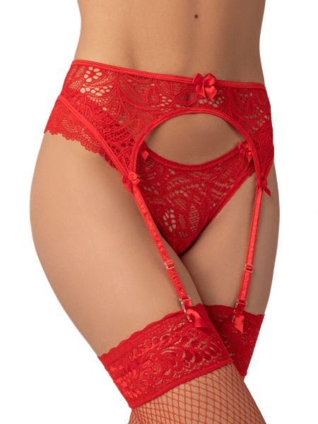 Εικόνα της Milena by Paris 005402 Ζαρτιέρες με Δαντέλα Κόκκινο