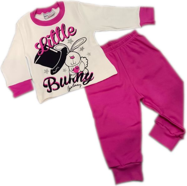 Εικόνα της Galaxy Baby λευκή/φούξια πιτζάμα.