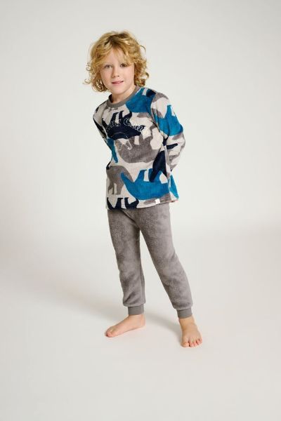 Εικόνα της Muydemi Fleece Ανθρακί Παιδική Πιτζάμα.