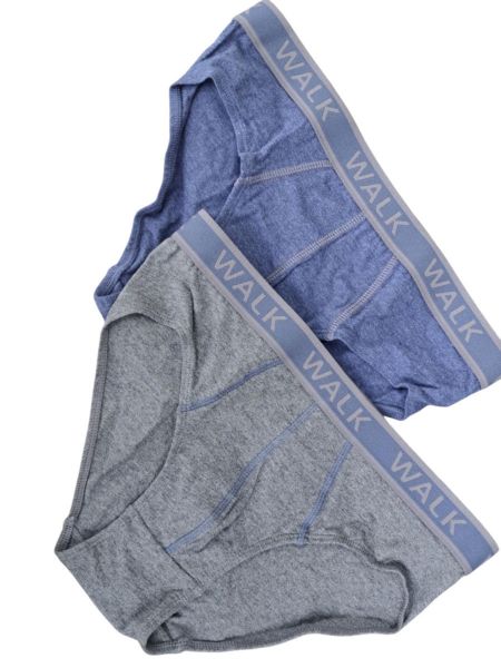 Εικόνα της 2Pack Walk Βαμβακερά Slip Μελανζέ Μπλε Jean/Γκρι Μεσαίο.