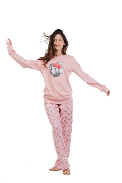 Εικόνα της Mei Βαμβακερές Γυναικείες Πιτζάμες Ροζ.