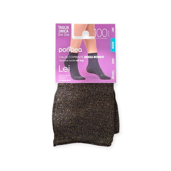 Εικόνα της Pompea Γυναικείο Opac Sosoni Μεταλιζέ Μαύρο/Χρυσό.