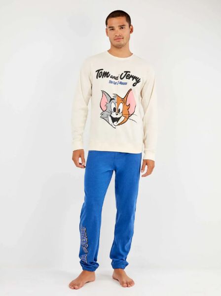 Εικόνα της Gisela Ανδρική Πιτζάμα Εκρού/Ρουά Tom & Jerry.