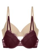 Εικόνα της Dorina Μπορντό & Μπέζ Σουτιέν με Ελαφριά Ενίσχυση & Μπανέλες 2Pack fxtt0098la189-2x0493