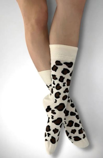 Εικόνα της Ider Βαμβακερές Κρεμ Animal Γυναικείες Κάλτσες.