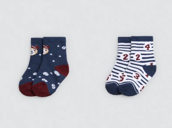 Εικόνα της 2Pack Ysabel Mora Βαμβακερές Πετσετέ Κάλτσες Μπλε/Ριγέ.