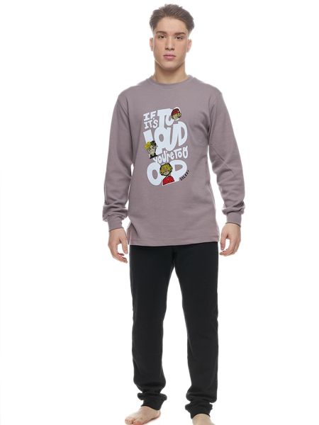 Εικόνα της Galaxy Χειμερινή Ανδρική Μπλούζα Πιτζάμας Γκρι 794-25