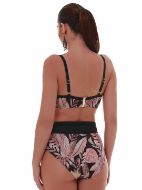 Εικόνα της Bluepoint Μαύρο Φλοράλ Ψηλόμεσο Bikini Slip Με Φάσα.