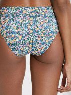 Εικόνα της Ysabel Mora φλοράλ πολύχρωμο ψηλόμεσο μαγιό σλιπ, με φιόγκο στο πλάι.