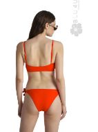 Εικόνα της Blu4u Bikini Slip Κοραλί Με Πλαϊνά Δεσίματα.