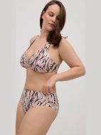 Εικόνα της Ysabel Mora Εκρού Εμπριμέ Midi Μαγίο Slip.