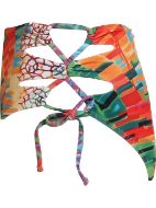 Εικόνα της Apple εμπριμέ μαγιό σλιπ ψηλόμεσο με πλαϊνά ανοίγματα.