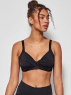 Εικόνα της Gisela Μαύρο Bikini Μαγίο Top, Χωρίς Μπανέλες, Με Ελαφριά Επένδυση.