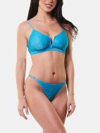 Εικόνα της Apple Τιρκουάζ lurex bra bandeaux "V" cut.