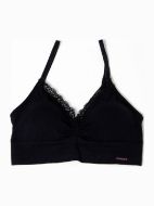 Εικόνα της Pompea Bralette μαύρο με ελαφριά αποσπώμενη επένδυση, χωρίς μπανέλες.