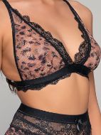 Εικόνα της Ασπρόμαυρο Milena bralette ζεμπρέ με δαντέλα.
