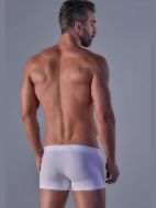 Εικόνα της CuWrap Δυάδα ανδρικά boxer λευκά μονόχρωμα με εξωτερικό λάστιχο.