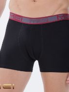 Εικόνα της 2Pack Mei Ανδρικά Boxer Βαμβακερά Μαύρο/Βυσσινί