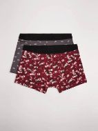 Εικόνα της 2Pack Ysabel Mora Boxer Ανδρικά Ανθρακί/Μπορντό Εμπριμέ.