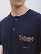 Εικόνα της Οδυσσεύ Μπλε Ανδρική Πιτζάμα Με Εμπριμέ Βερμούδα.