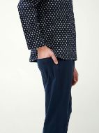 Εικόνα της Vamp Ανδρική Πυτζάμα Βαμβακερή Πατιλέτα & Διακριτικό Σχέδιο Blue 21690