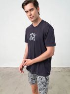 Εικόνα της Vamp 18651 Καλοκαιρινή Ανδρική Πιτζάμα Βαμβακερή Blue Captain