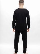 Εικόνα της Galaxy Βαμβακερές Μαύρες Ανδρικές Πιτζάμες "Power-Man".