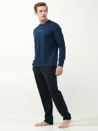 Εικόνα της Vamp Χειμερινή Ανδρική Μπλούζα Πιτζάμας Βαμβακερή Μπλε Σκουρο 21731