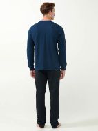 Εικόνα της Vamp Χειμερινή Ανδρική Μπλούζα Πιτζάμας Βαμβακερή Μπλε Σκουρο 21731