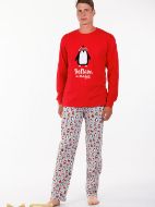 Εικόνα της MEI Χειμερινή Ανδρική Πιτζάμα Βαμβακερή Κόκκινη 902375