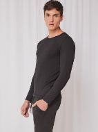 Εικόνα της Gisela Eko Thermal Μαύρη ανδρική ισοθερμική φανέλα με μακρύ μανίκι.