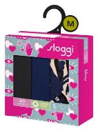 Εικόνα της 3Pack Sloggi Go Crush Mini Γυναικείο Slip Μαύρο/Μπλε/Εμπριμέ.