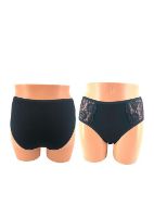 Εικόνα της IDER 3071-2P Βαμβακερά Γυναικεία Slip 2Pack με Δαντέλα Μαύρα