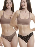 Εικόνα της 2 Pack Walk Bamboo Slip Μαύρο/Καφε Εμπριμέ.