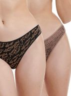 Εικόνα της 2 Pack Walk Bamboo Slip Μαύρο/Καφε Εμπριμέ.