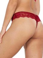 Εικόνα της Diaz String. Γυναικείο εσώρουχο σκούρο κόκκινο, με δαντέλα.