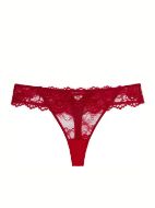 Εικόνα της Diaz String. Γυναικείο εσώρουχο σκούρο κόκκινο, με δαντέλα.