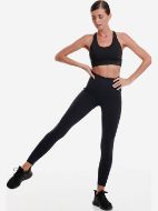 Εικόνα της Walk Μαύρο γυναικείο κολάν συμπίεσης laser cut μακρύ.