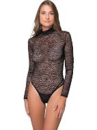 Εικόνα της Milena by Paris Γυναικείο Κορμάκι String με Δαντέλα & Διαφάνεια Ζιβάγκο Μαύρο 002472