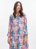 Εικόνα της Ble Resort Collection Πουκαμίσα Μακριά Τιρκουάζ/Ροζ Φοίνικες.